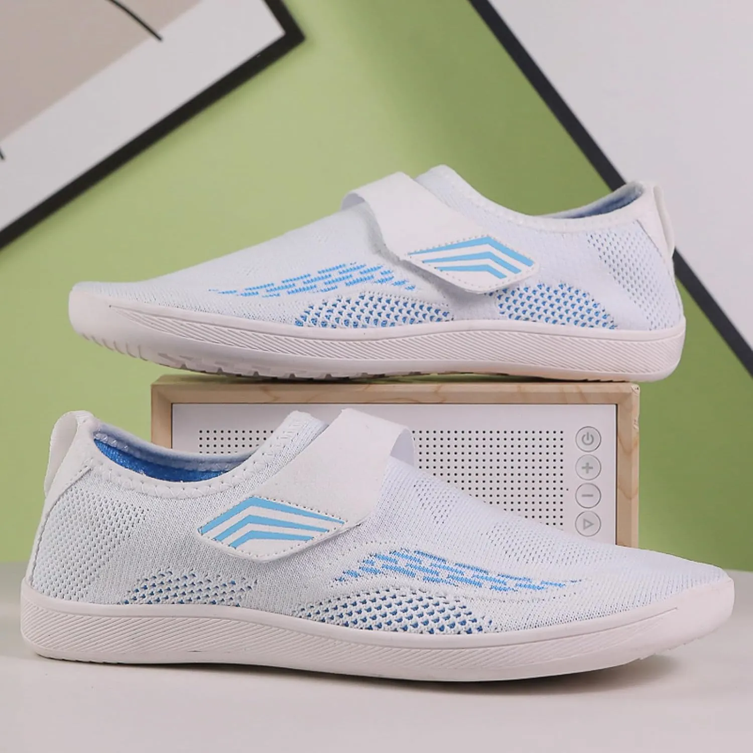 Slip on Walking Shoes for Men Comfy Knitted Memory Foam Breathable Fashion Sneakers Non Slip Travel Jogging Training Gym Shoes Wide Width