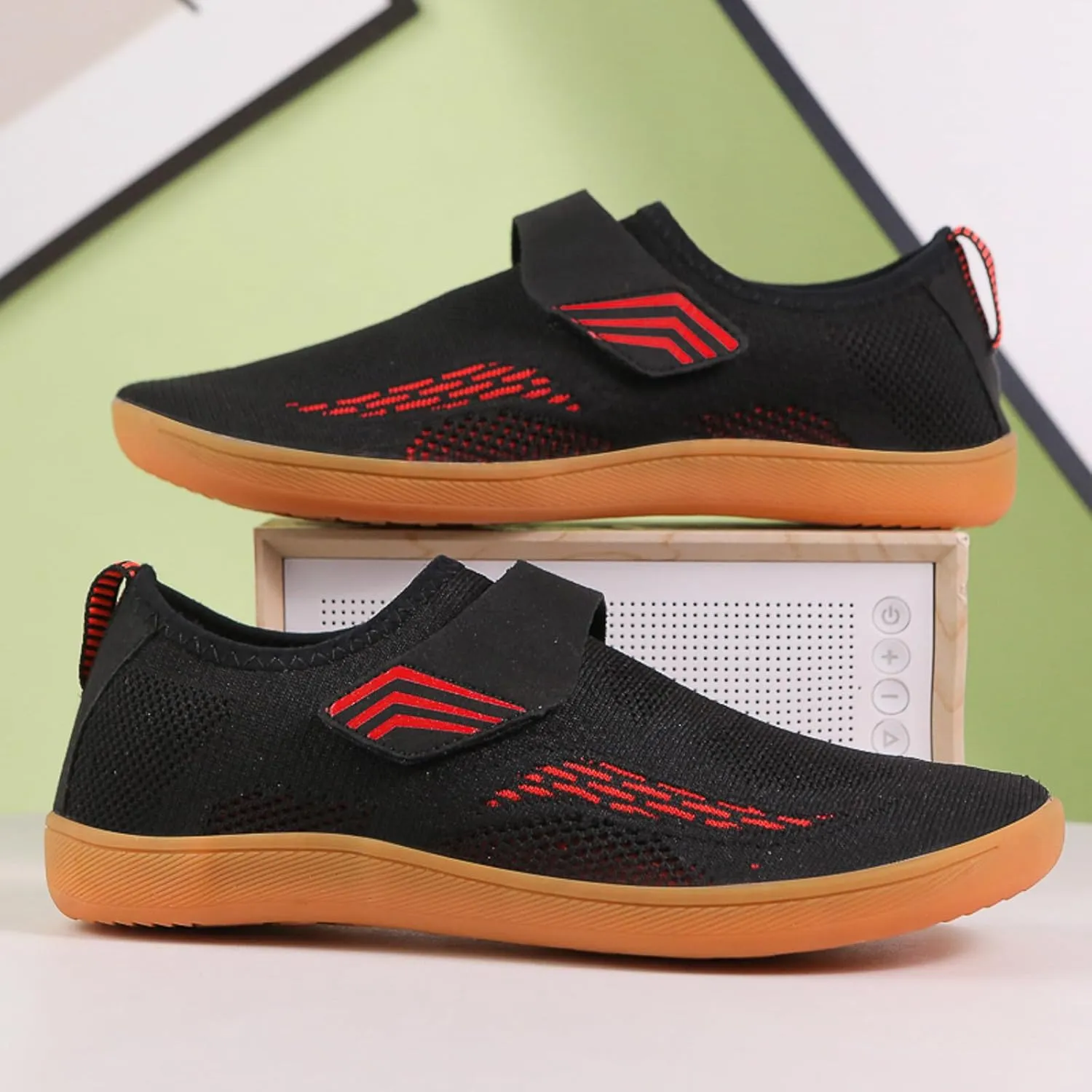 Slip on Walking Shoes for Men Comfy Knitted Memory Foam Breathable Fashion Sneakers Non Slip Travel Jogging Training Gym Shoes Wide Width