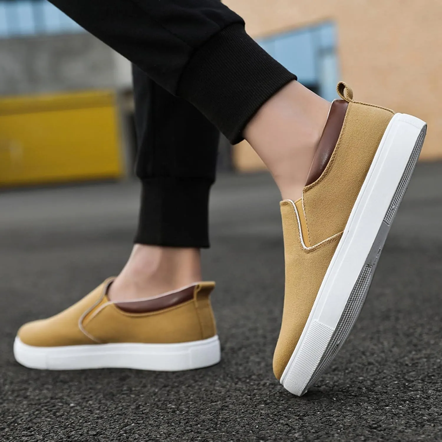Slip on Walking Shoes for Men Comfy Knitted Memory Foam Breathable Lightweight Fashion Sneakers Non Slip Arch Support Cushioning Workout Tennis Shoes Wide Width