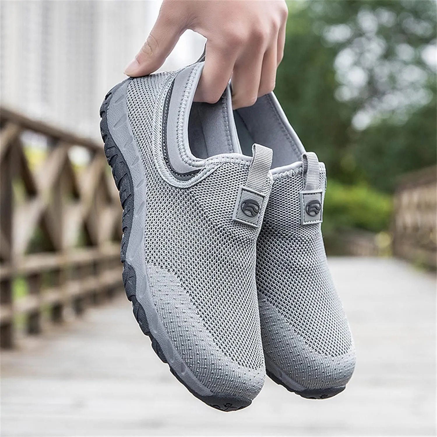 Slip on Walking Shoes Men Comfortable Memory Foam Breathable Fashion Sneakers Non Slip Arch Support Cushioning Athletic Running Shoes