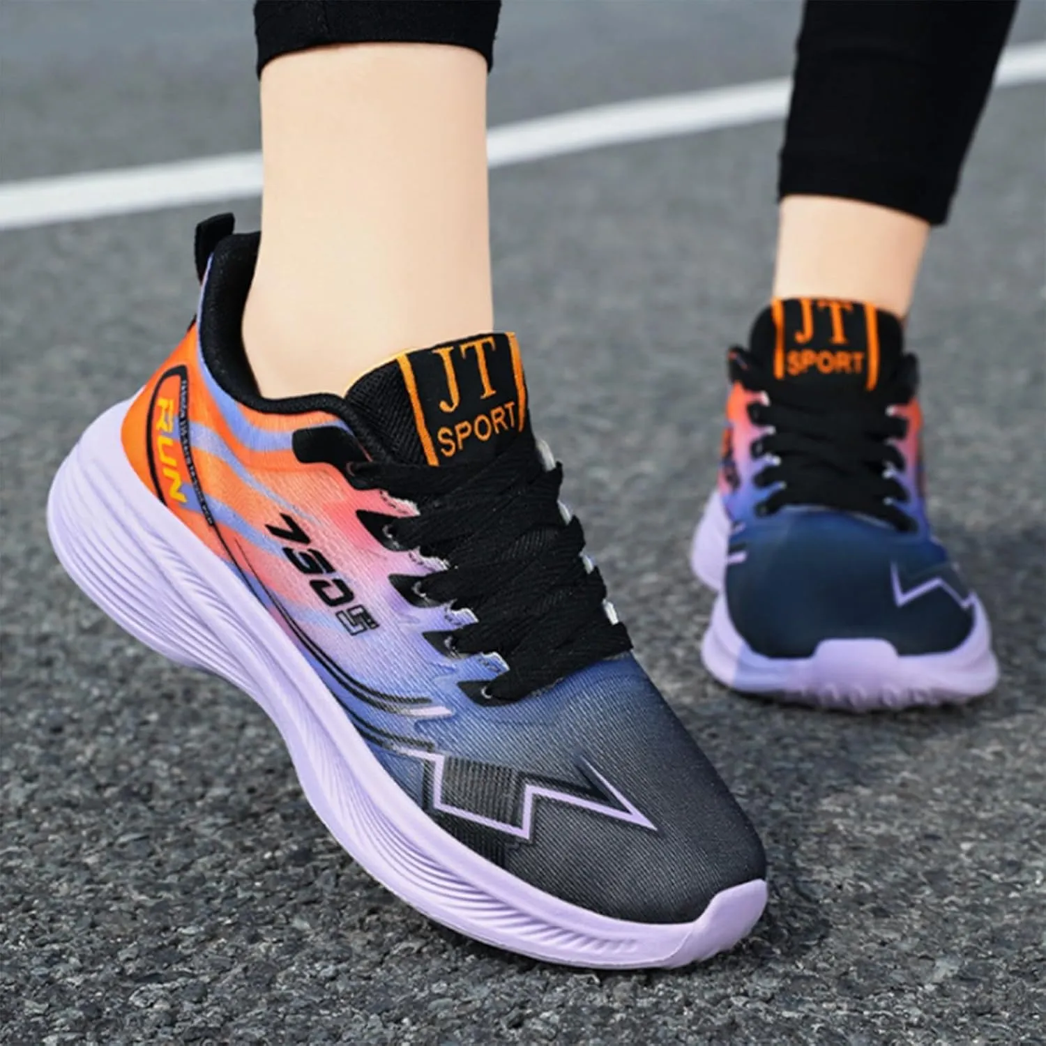 Sneakers for Women Clearance Mens Athletic Shoes Women's White Fashion Sneakers Round Toe Flats Comfortable Women Loafers Comfortable Dress Sneakers Men