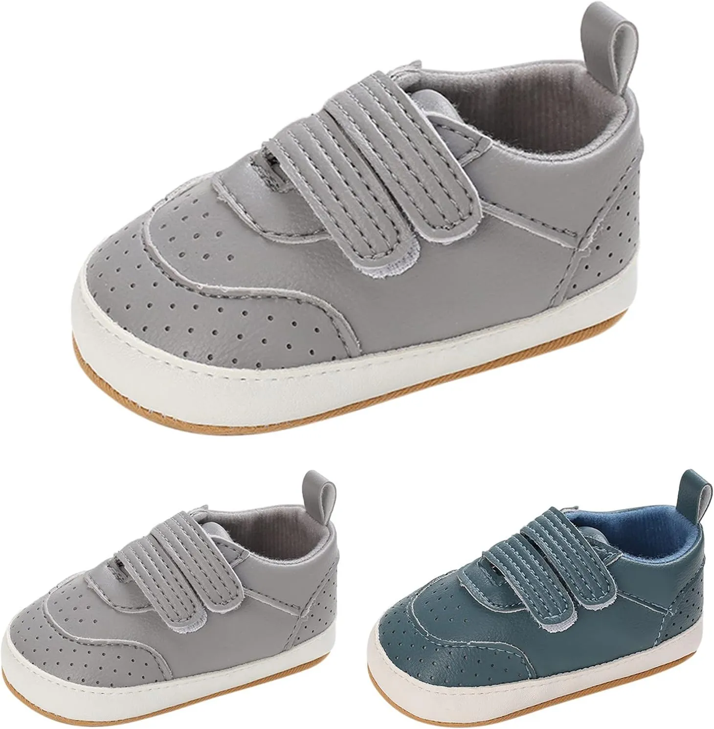 Spring and Summer Children Baby Toddler Shoes Boys and Girls Casual Shoes Flat Bottom Light Breathable Comfortable Solid Color Hook Loop Toddler Shoes Size 9