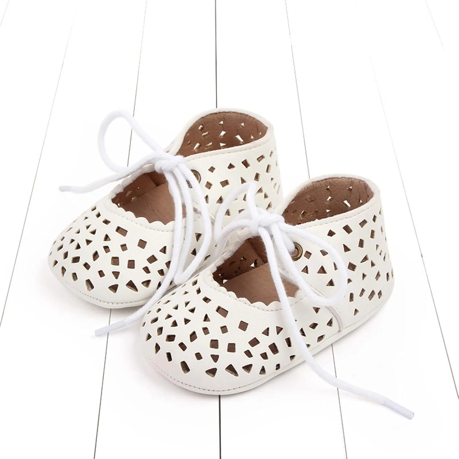 Spring and Summer Children Baby Toddler Shoes for Girls Flat Bottoms Non Slip Light Hollow Breathable Lace Up Easy to Wear and Comfortable 18 Month Shoes