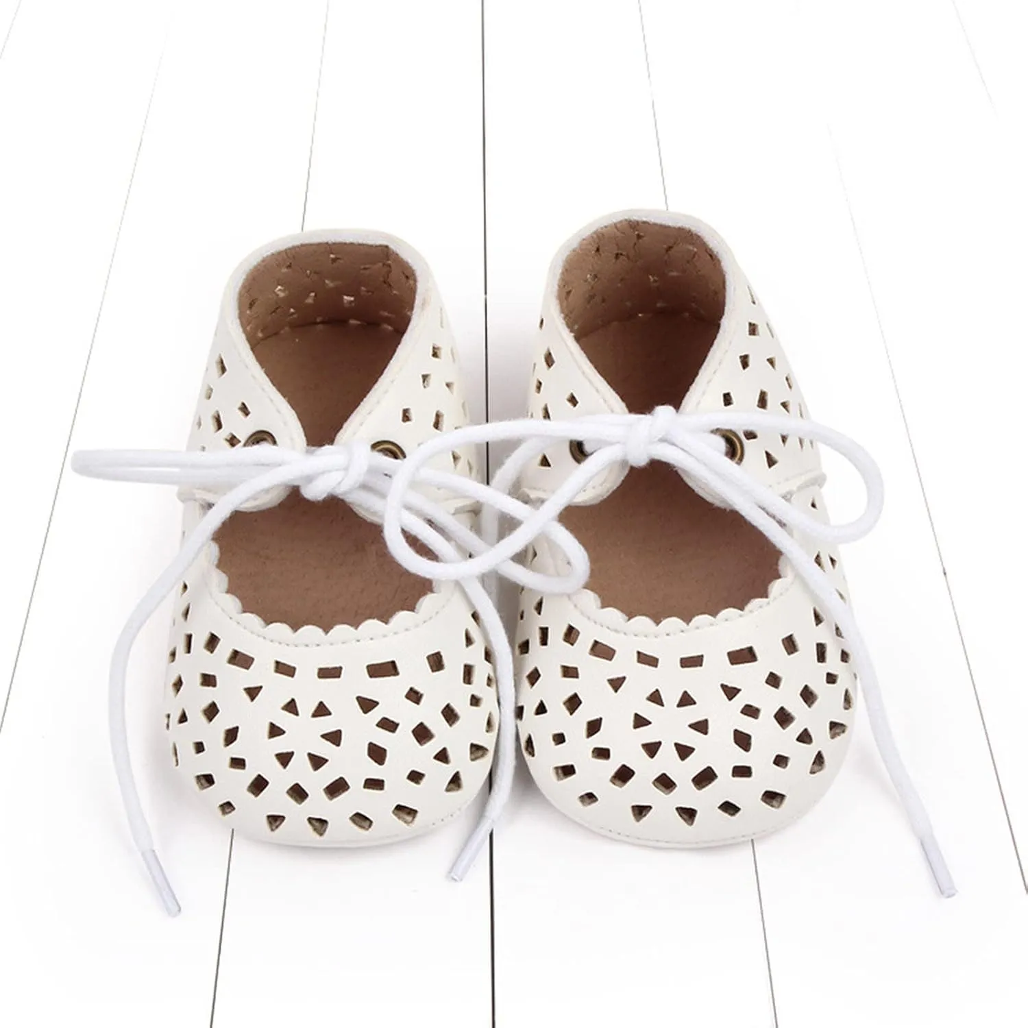 Spring and Summer Children Baby Toddler Shoes for Girls Flat Bottoms Non Slip Light Hollow Breathable Lace Up Easy to Wear and Comfortable 18 Month Shoes