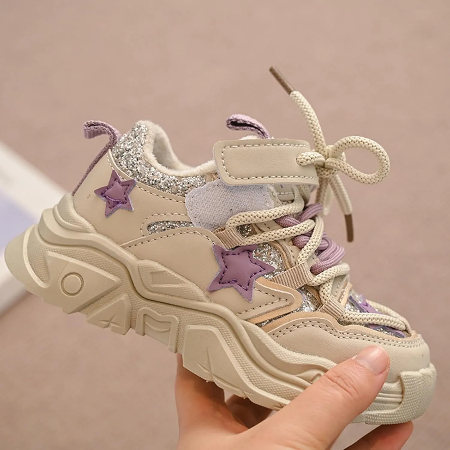 Star Casual Sneakers Walking Sneakers for Toddler Kids Winter Chunky Platform Y2k Aesthetic Cute Comfort Support Shoes