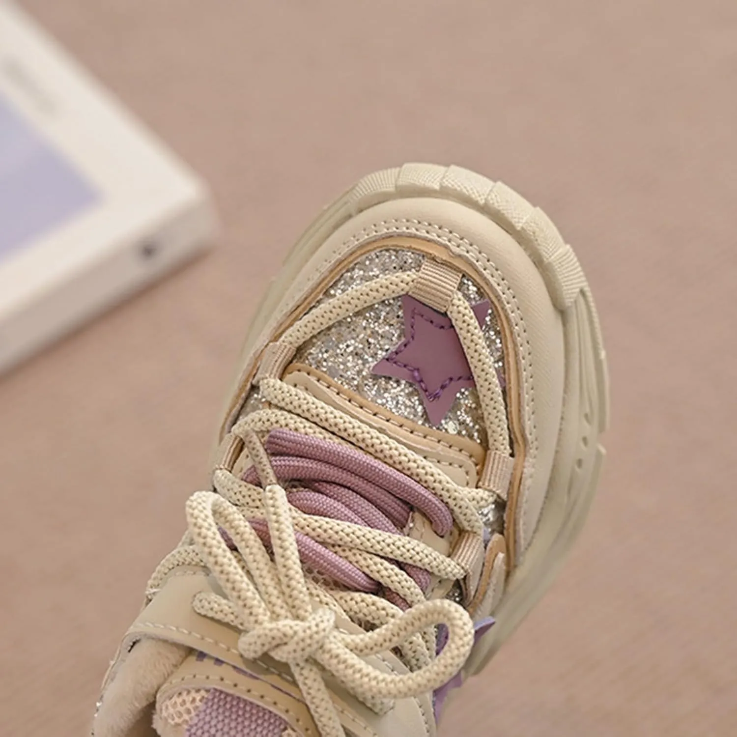 Star Casual Sneakers Walking Sneakers for Toddler Kids Winter Chunky Platform Y2k Aesthetic Cute Comfort Support Shoes