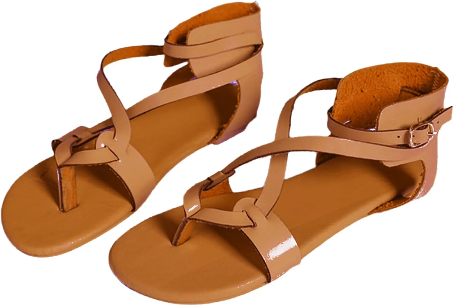 Summer Sandals For Women,Womens Dressy Strappy Flat Sandals Flip Flops Clip Toe T-Strap Gladiator Sandal Shoes for Beach