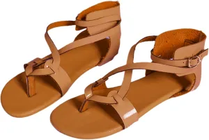 Summer Sandals For Women,Womens Dressy Strappy Flat Sandals Flip Flops Clip Toe T-Strap Gladiator Sandal Shoes for Beach