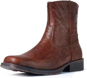 SUREWAY Mens Western Chelsea Cowboy Boots, Square Toe Casual/Work/Dress Boots, Ankle Length, Retro Stylish, Durable Comfortable, All-Weather
