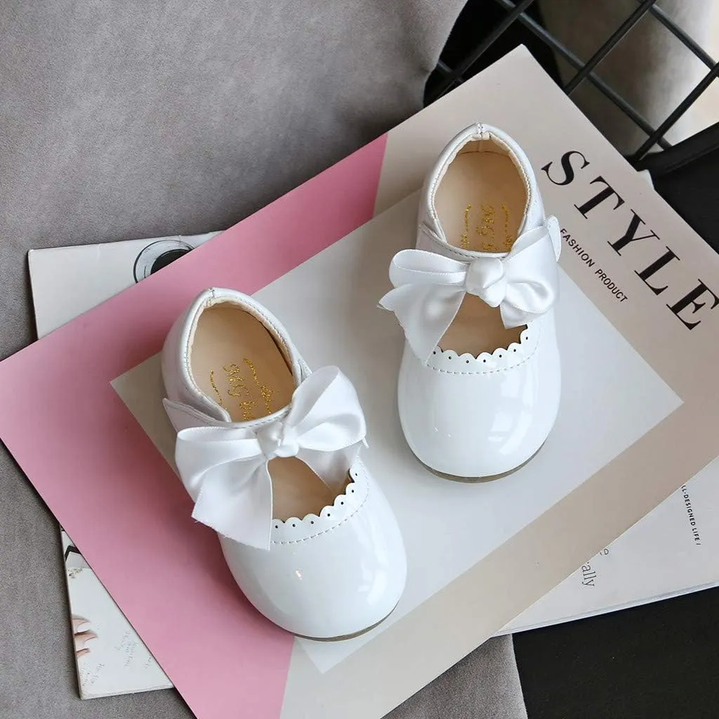 Toddler Dress Shoes,Infant Kids Baby Girls Butterfly Knot Princess Leather Shoes Sandals 0-7 Years