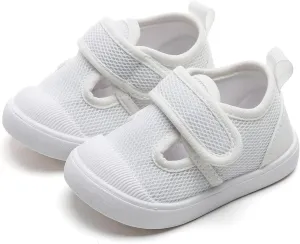 Toddler Girls Boys Shoes Kids Canvas Sneakers with Cartoon Print Adjustable Velcro Strap