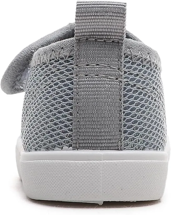 Toddler Girls Boys Shoes Kids Canvas Sneakers with Cartoon Print Adjustable Velcro Strap
