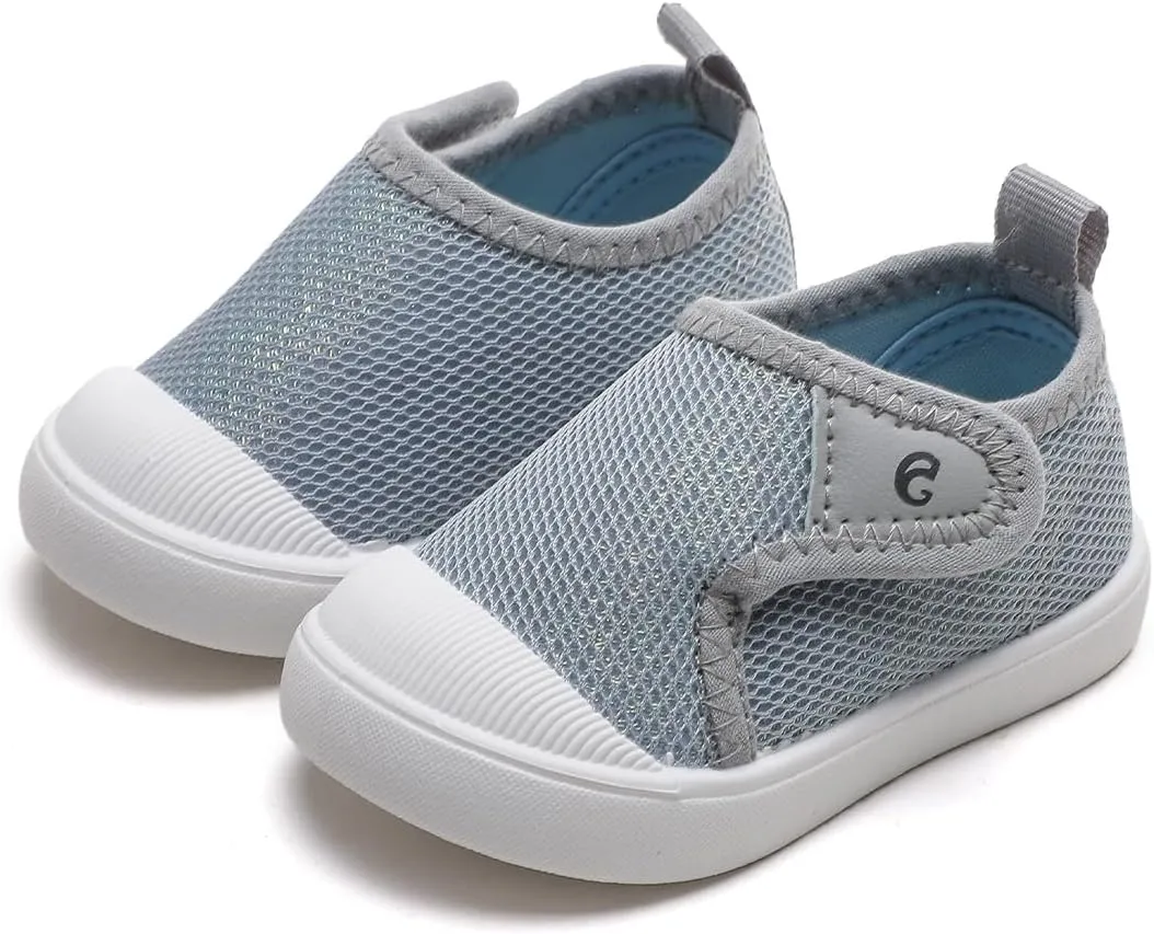 Toddler Girls Boys Shoes Kids Canvas Sneakers with Cartoon Print Adjustable Velcro Strap