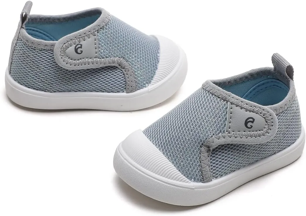 Toddler Girls Boys Shoes Kids Canvas Sneakers with Cartoon Print Adjustable Velcro Strap