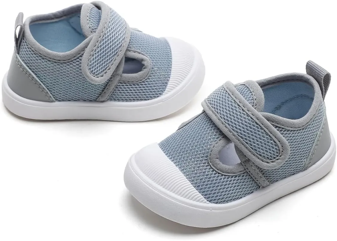 Toddler Girls Boys Shoes Kids Canvas Sneakers with Cartoon Print Adjustable Velcro Strap