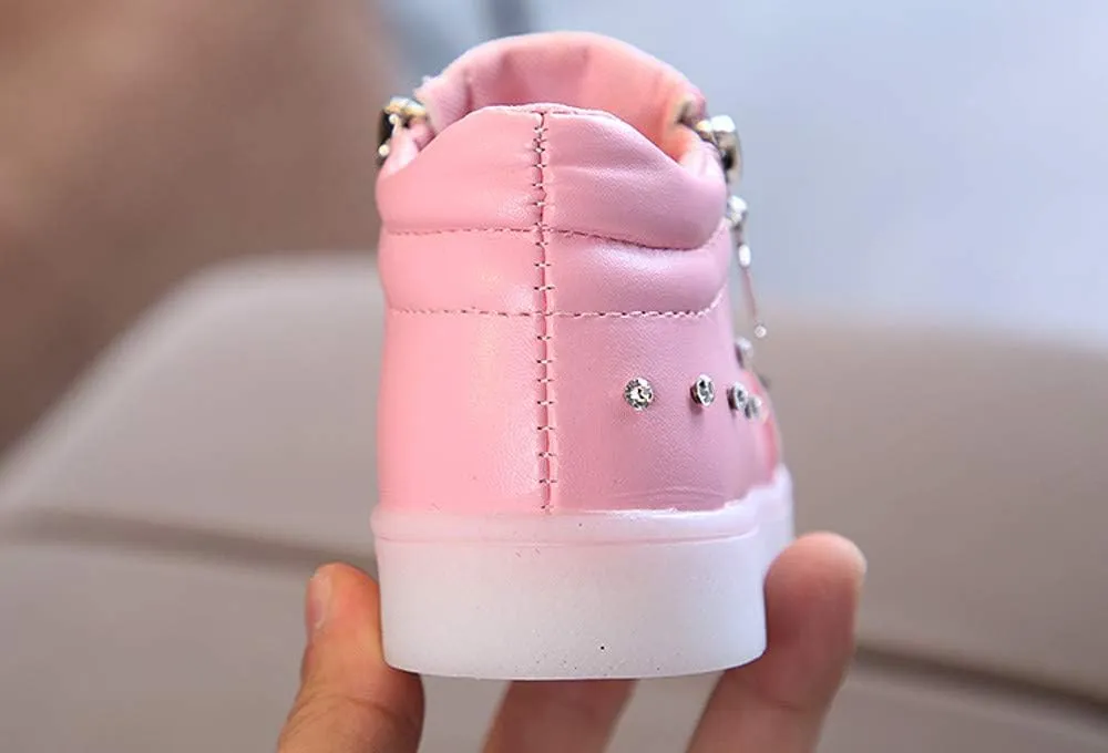 Toddler Girls Led Boots Kids Light Up Sneakers Flashing Breathable Casual Sport Walking Shoes Outdoor Water Shoes