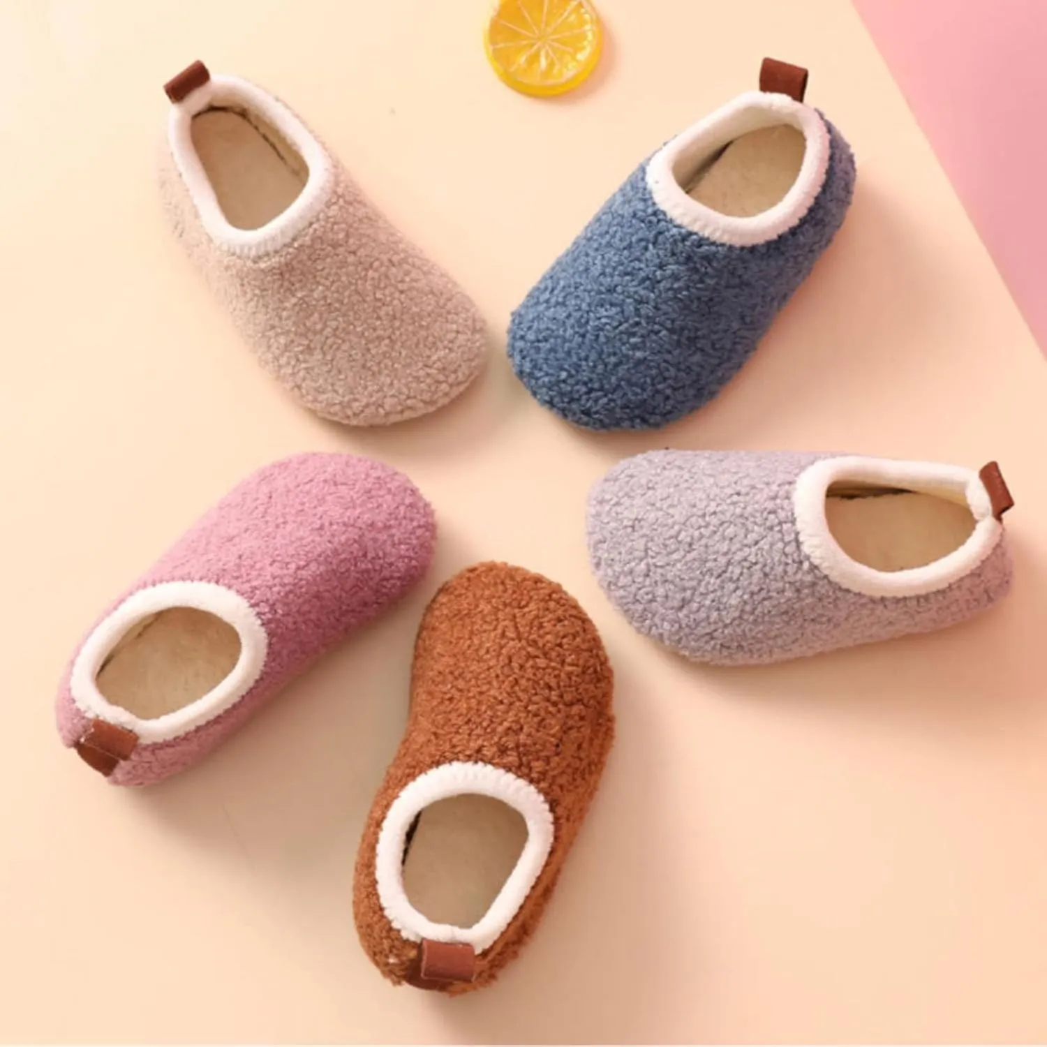 Toddler Indoor Outdoor Sneaker Kids Girls Boys Fuzzy Warm House Sport Shoes Slip On Soft Sole Ankle Cozy Flat Shoes