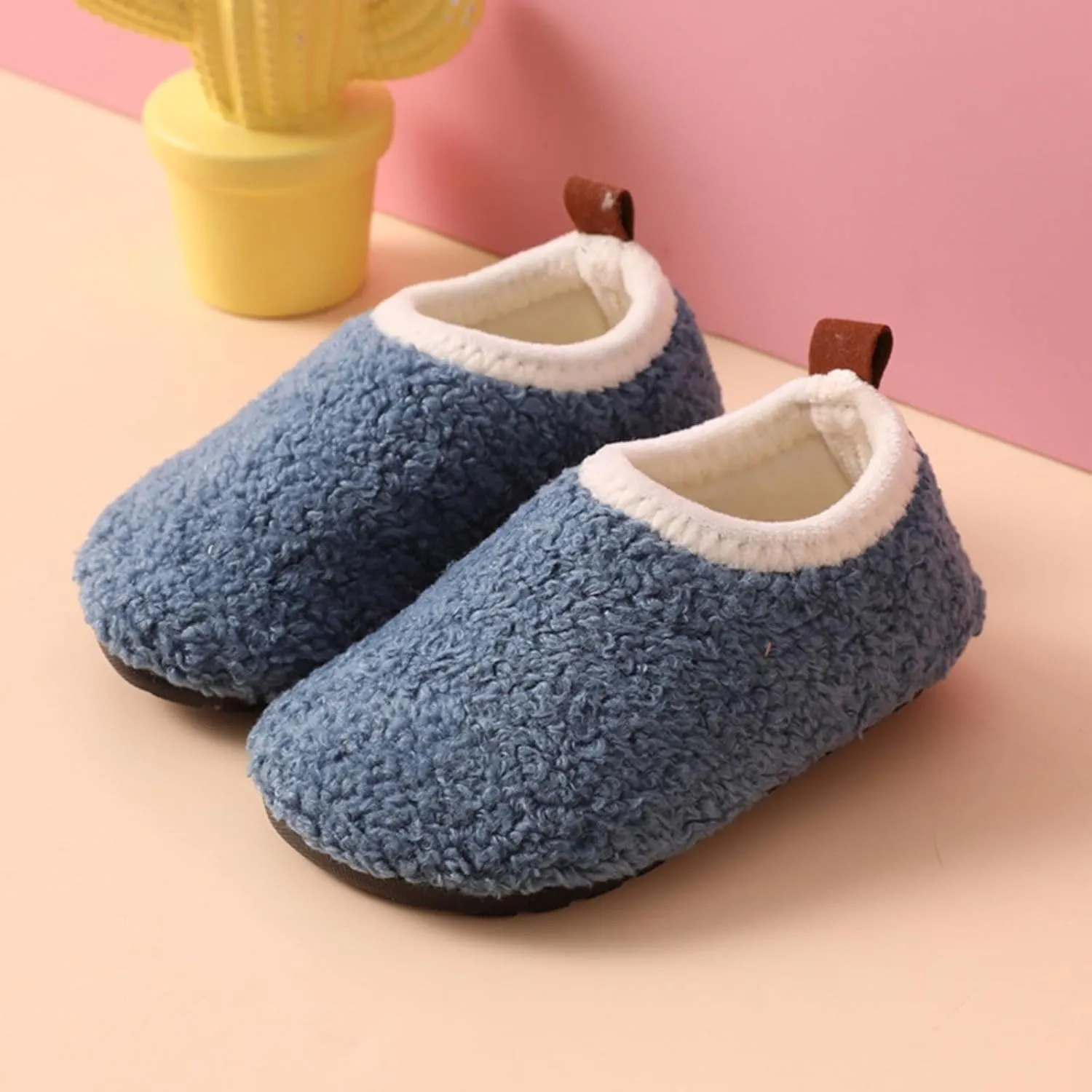 Toddler Indoor Outdoor Sneaker Kids Girls Boys Fuzzy Warm House Sport Shoes Slip On Soft Sole Ankle Cozy Flat Shoes