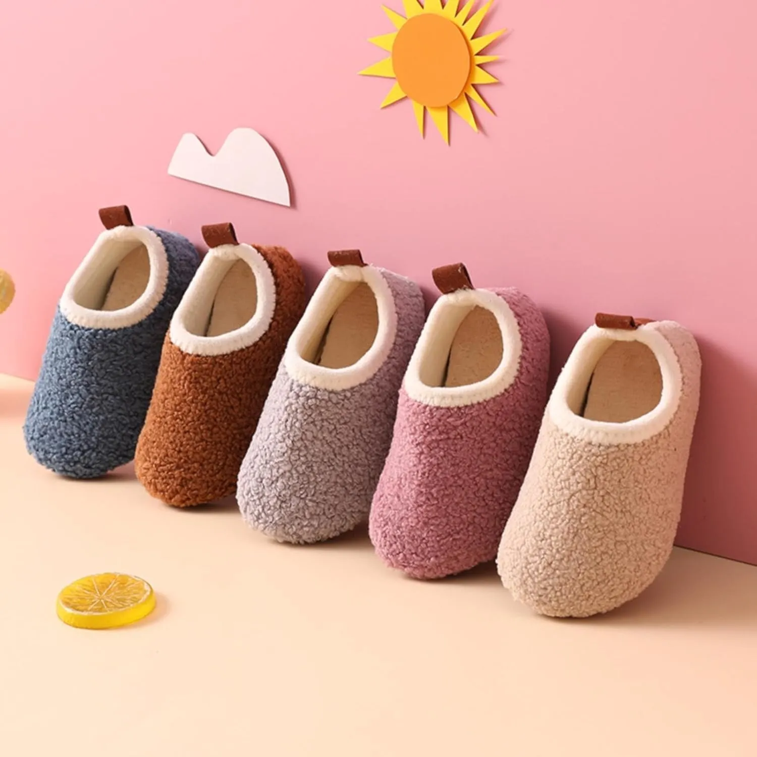 Toddler Indoor Outdoor Sneaker Kids Girls Boys Fuzzy Warm House Sport Shoes Slip On Soft Sole Ankle Cozy Flat Shoes