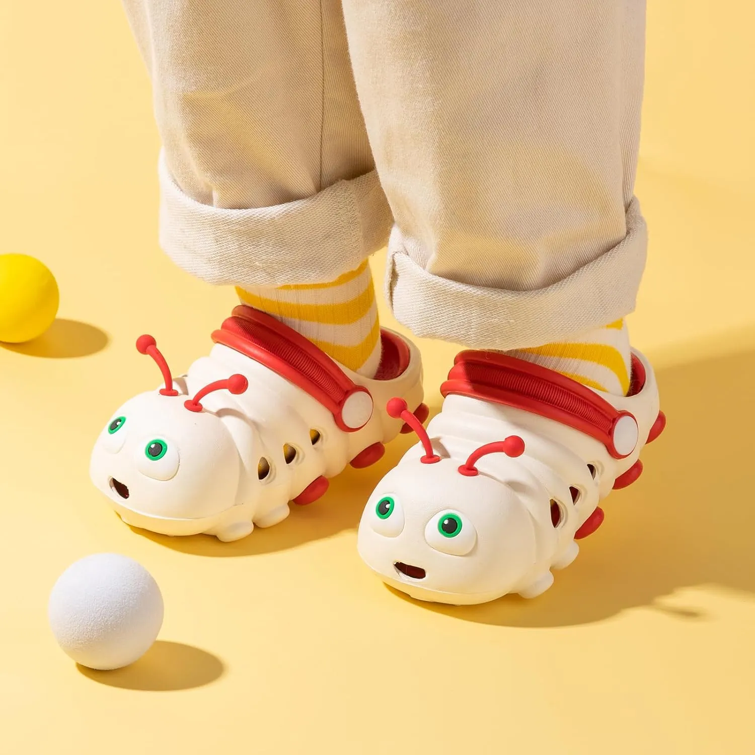 Toddlers Boys & Girls Clogs Cute Caterpillar EVA Non-Slip Lightweight Kids Sandals for Outdoor Garden Play