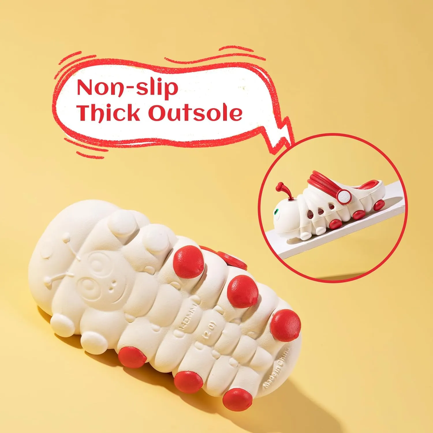 Toddlers Boys & Girls Clogs Cute Caterpillar EVA Non-Slip Lightweight Kids Sandals for Outdoor Garden Play