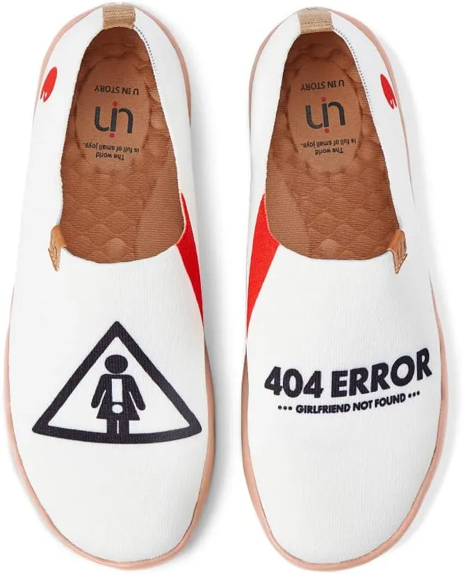 UIN Men's Loafers Lightweight Knitted Sneakers Walking Casual Slip Ons Funny Style Art Painted Travel Shoes 404 Error (8)