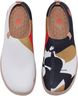 UIN Women's Slip Ons Lightweight Sneaker Walking Casual Knit Loafers Comfortable Art Painted Travel Shoes Toledo She & Cello (9.5)