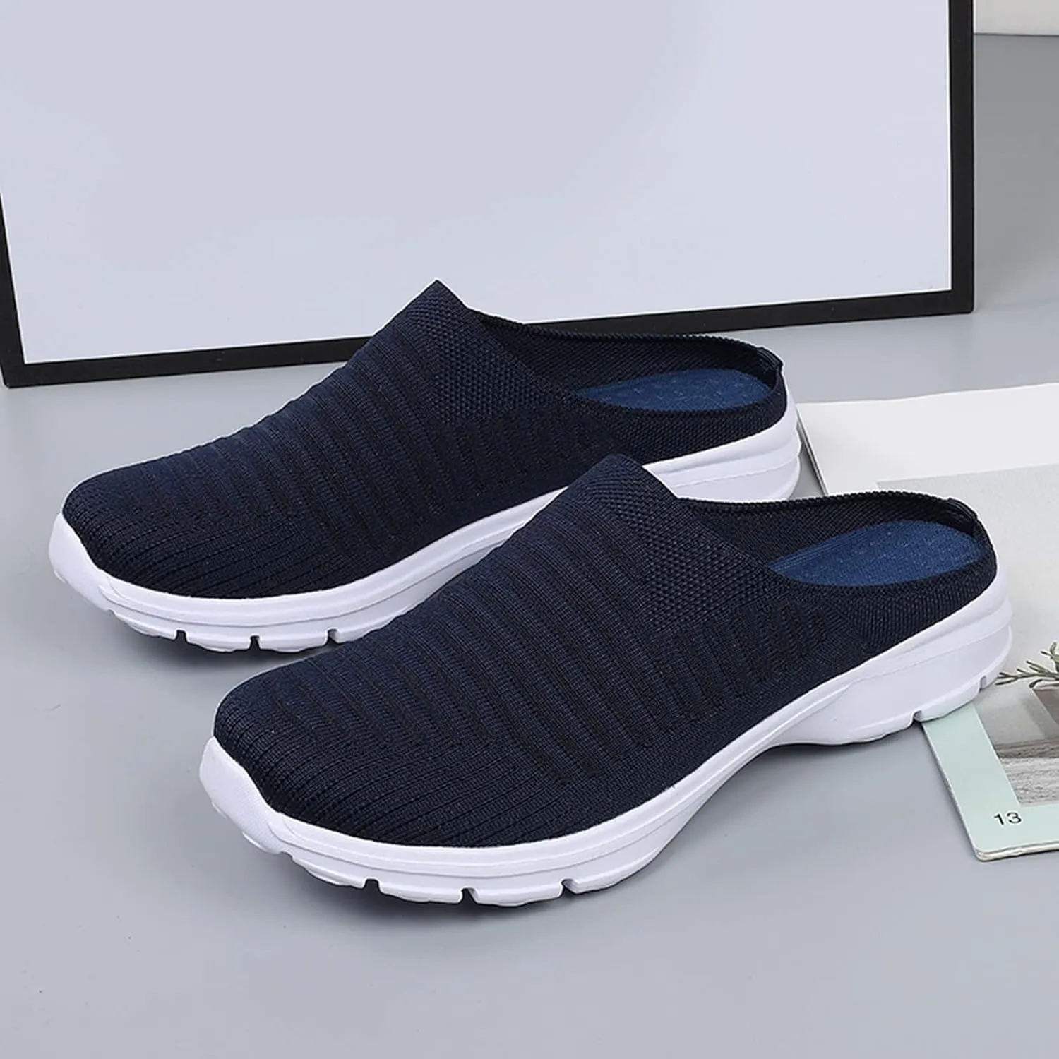 Unisex Mesh Orthopedic Breathable Solid Color Casual Slingback Shoes Comfortable Lighweight Sneakers Soft Sole Slip on Comfy Outdoor Walking Shoes