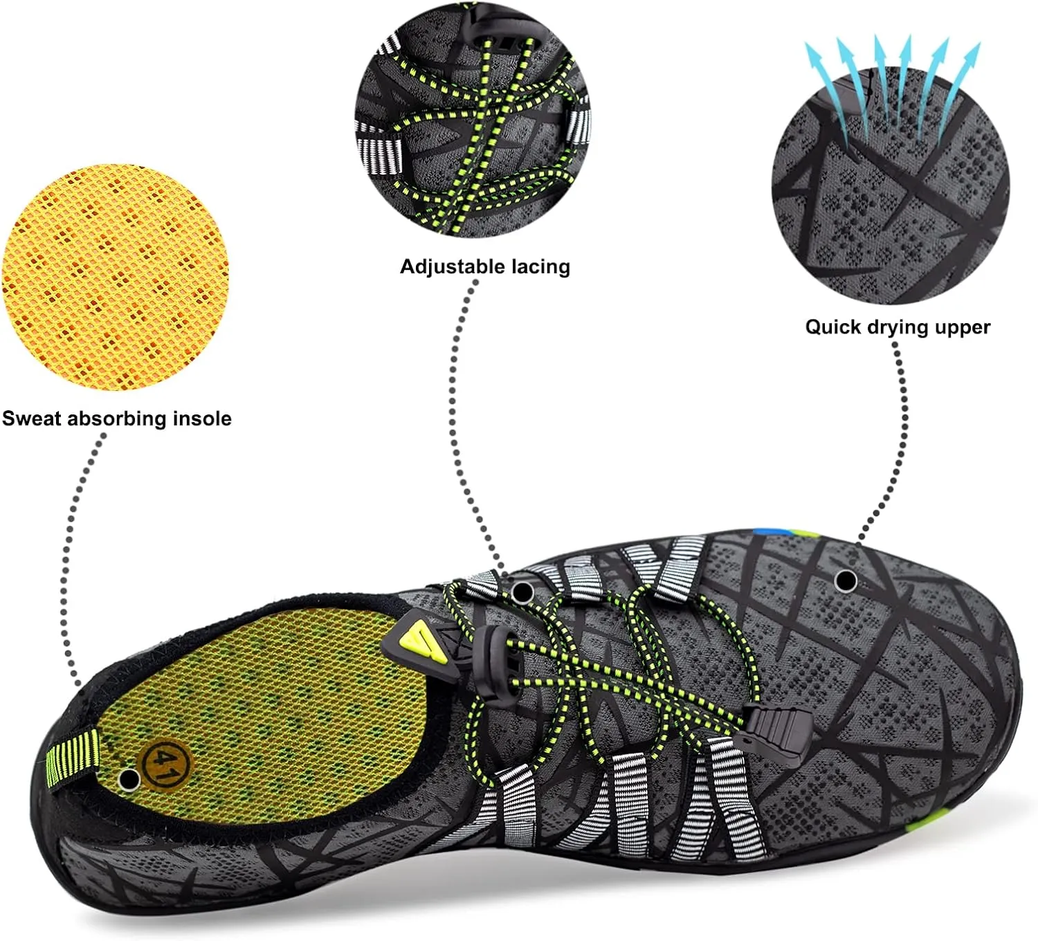 Water Shoes for Men Women Quick-Dry Barefoot Aqua Sock Outdoor Athletic Sport Shoes
