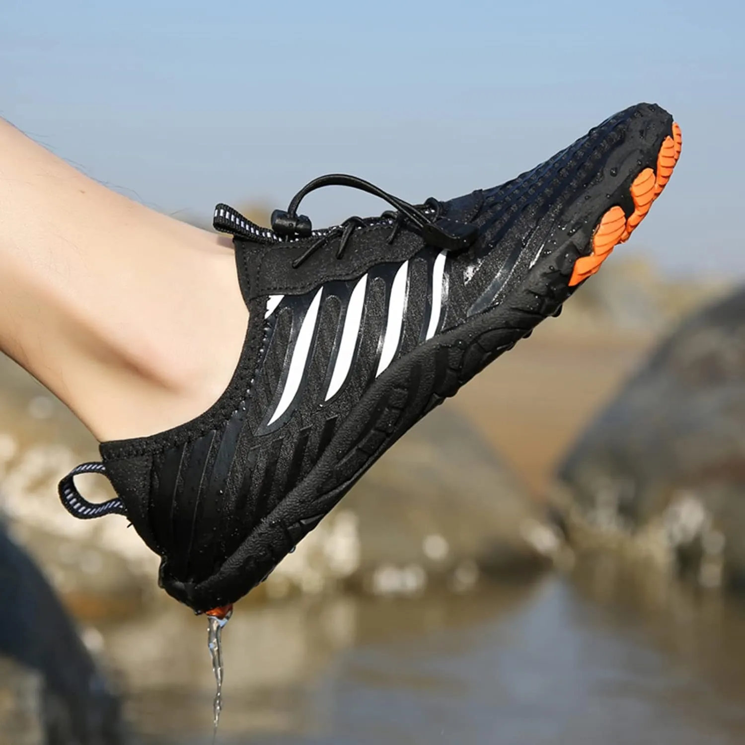 Water Shoes Men Wide Foot Breathable Non Slip Athletic Water Hiking Shoes for Women Non Slip Water Shoes Men Wide Beach Sports Quick Dry Barefoot for Pool Hiking Training Outdoor Water Sports