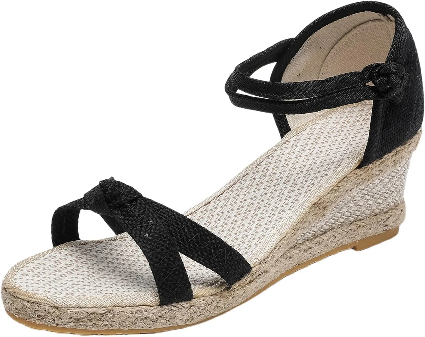 Wedge Sandals for Women Ankle Buckle Strap Closed Toe Wedge Sandals Casual Sloping High Heels Espadrilles Wedge Sandal Cute Shoes 2025