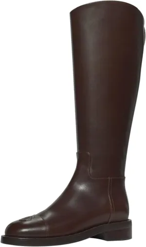 Western Style Long Boots, Fur Lined Stable Winter Women Waterproof Shoes, Neoprene Lined Outdoor Boots Suitable for All-Weather Use,38,Coffee Color