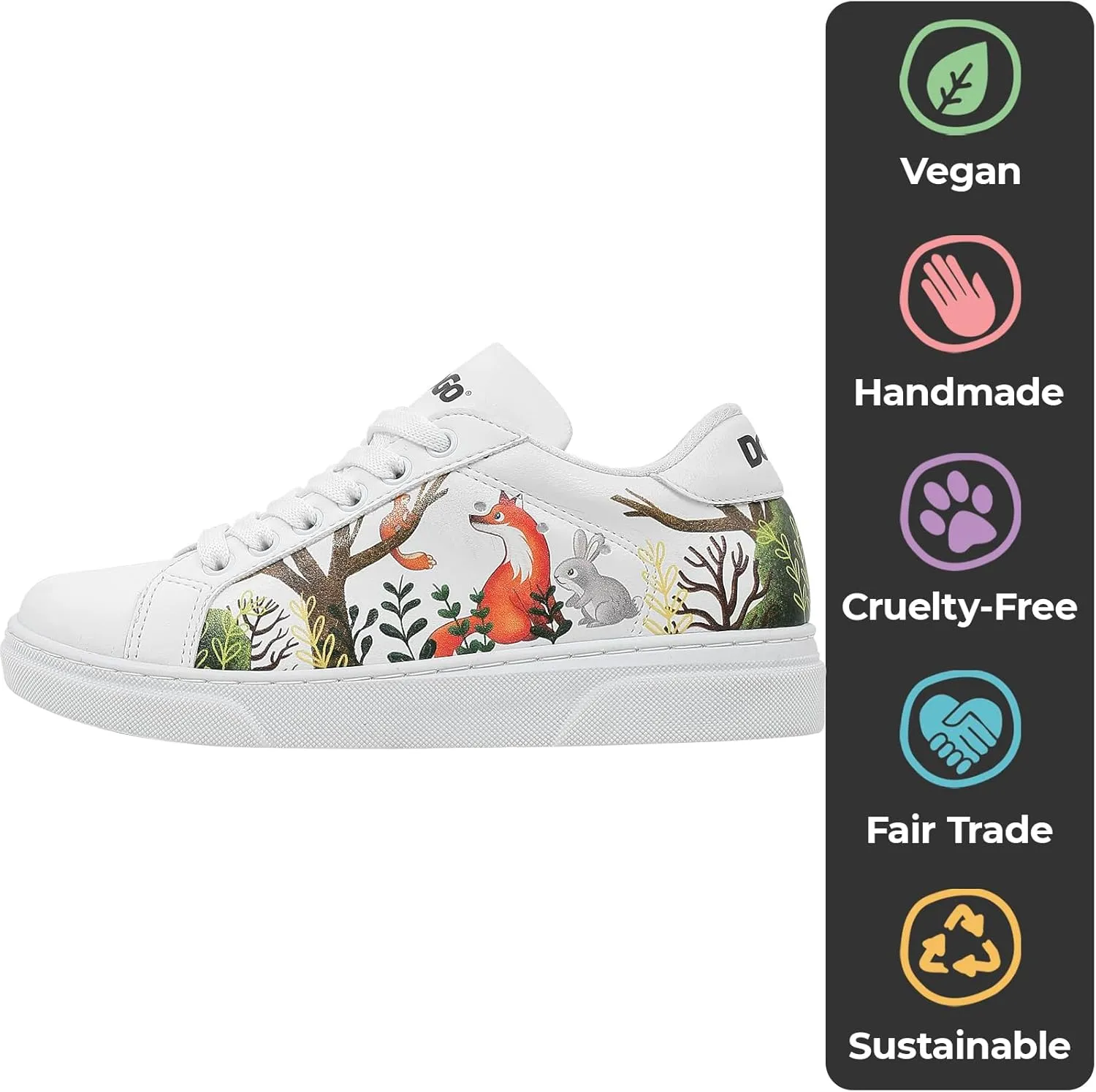 White Sneakers for Kids - Vegan Leather and Unique Design Fashion Sneakers for Kids