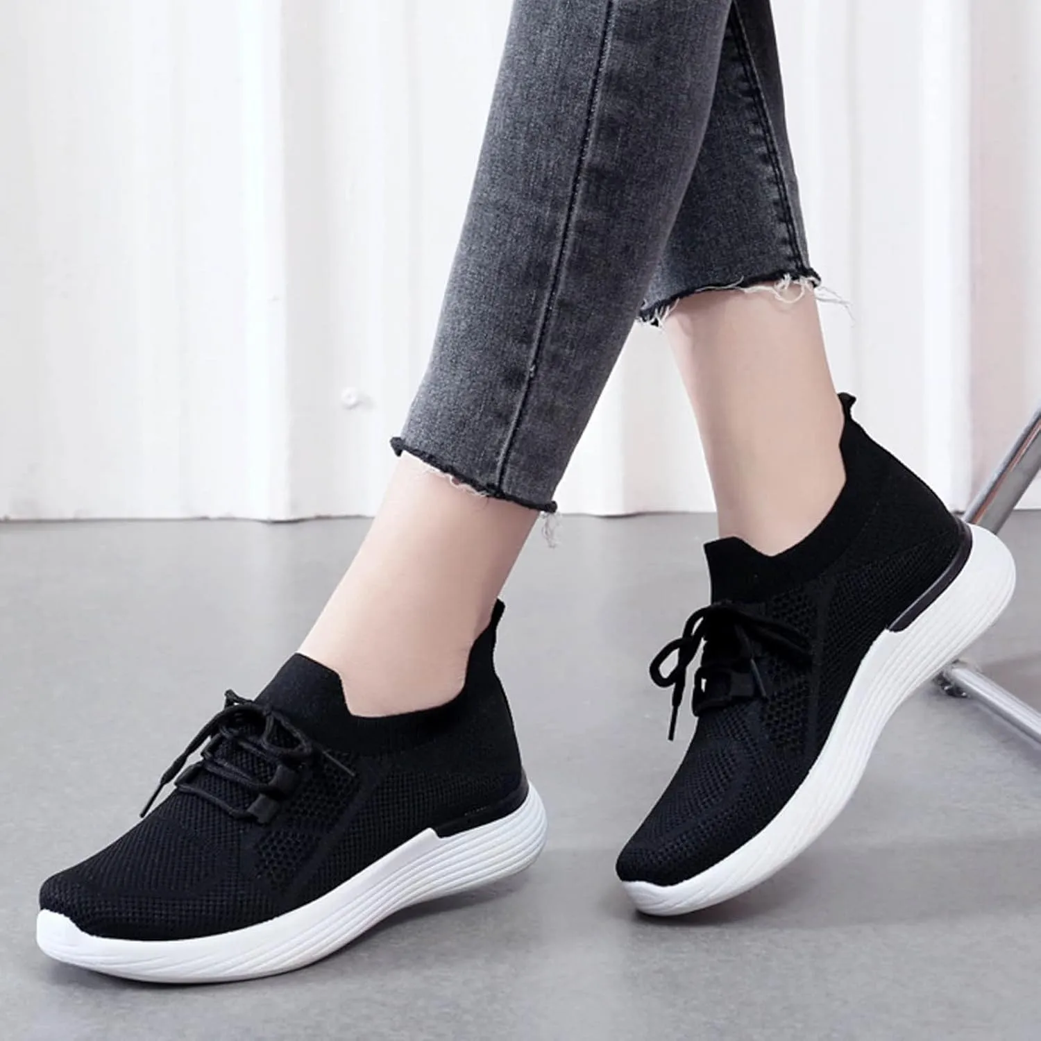 Wide Width High Top Slip On Sneakers for Women Zapatos De Trabajo Confortables para Mujer Walking Shoes for Women Slip Ons Womens Sneakers Platform Zapatos De Trabajo para Mujer Antideslizante Cross