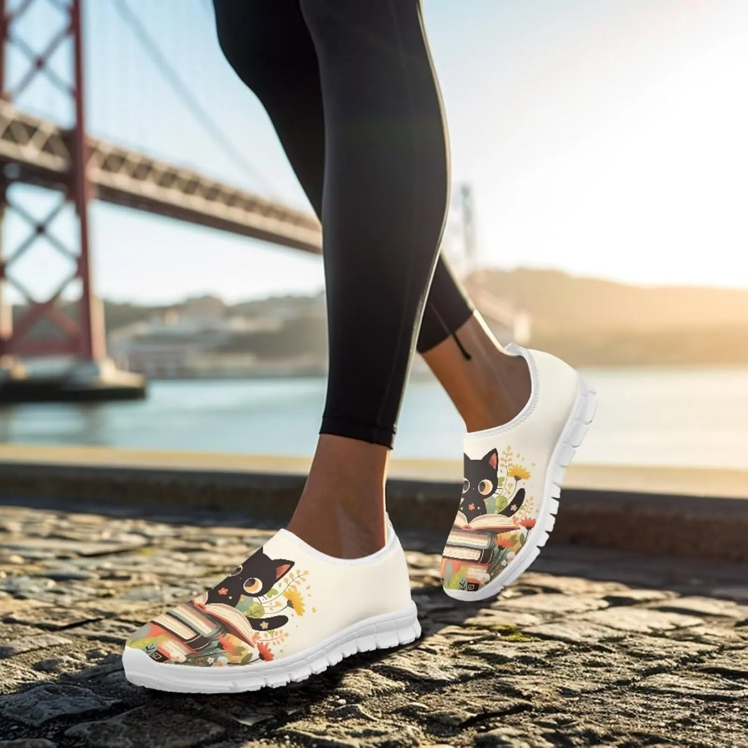 Women Casual Loafers Animal Print Non Slip Work Shoes Wide Width Low-Cut Flat Sneakers Everyday Footwear
