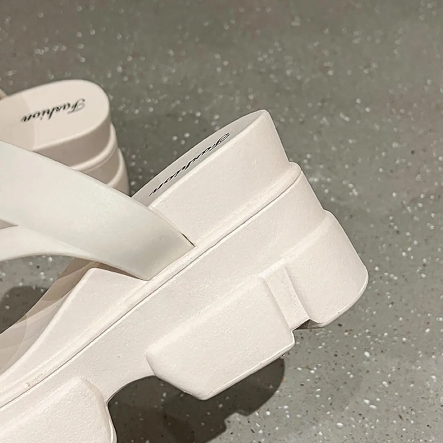 Women Open Toe Lug Sole Sandals Low Heel Platform Block Heels Sandal Dressy Casual Summer Thick Soled Slippers