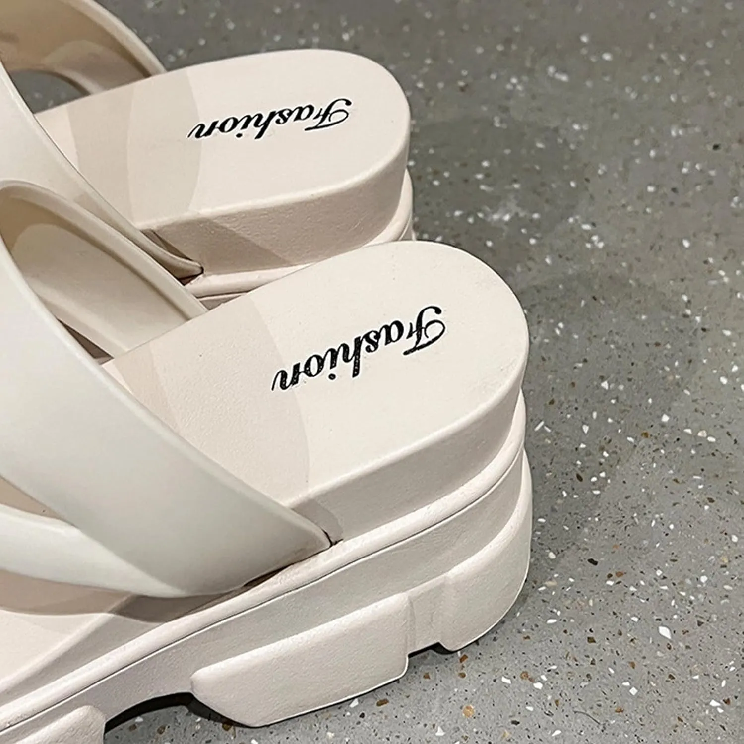 Women Open Toe Lug Sole Sandals Low Heel Platform Block Heels Sandal Dressy Casual Summer Thick Soled Slippers