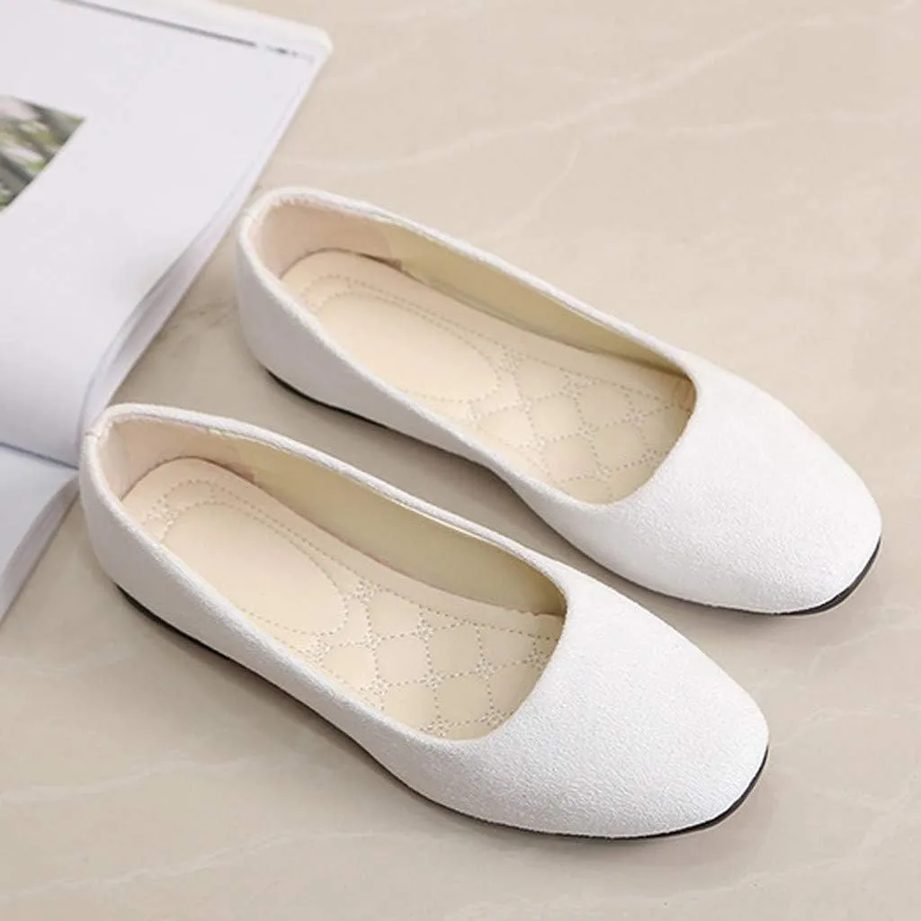 Women Round Toe Flats Comfortable Fashion Ballet Flat Shoes for Women Dressy Slip-ons Loafers