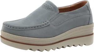 Women Slip On Loafers Comfortable Suede Platform Slip-Ons Thick Soft Comfortable Lightweight Business Work Walking Shoes for Outdoor Wear