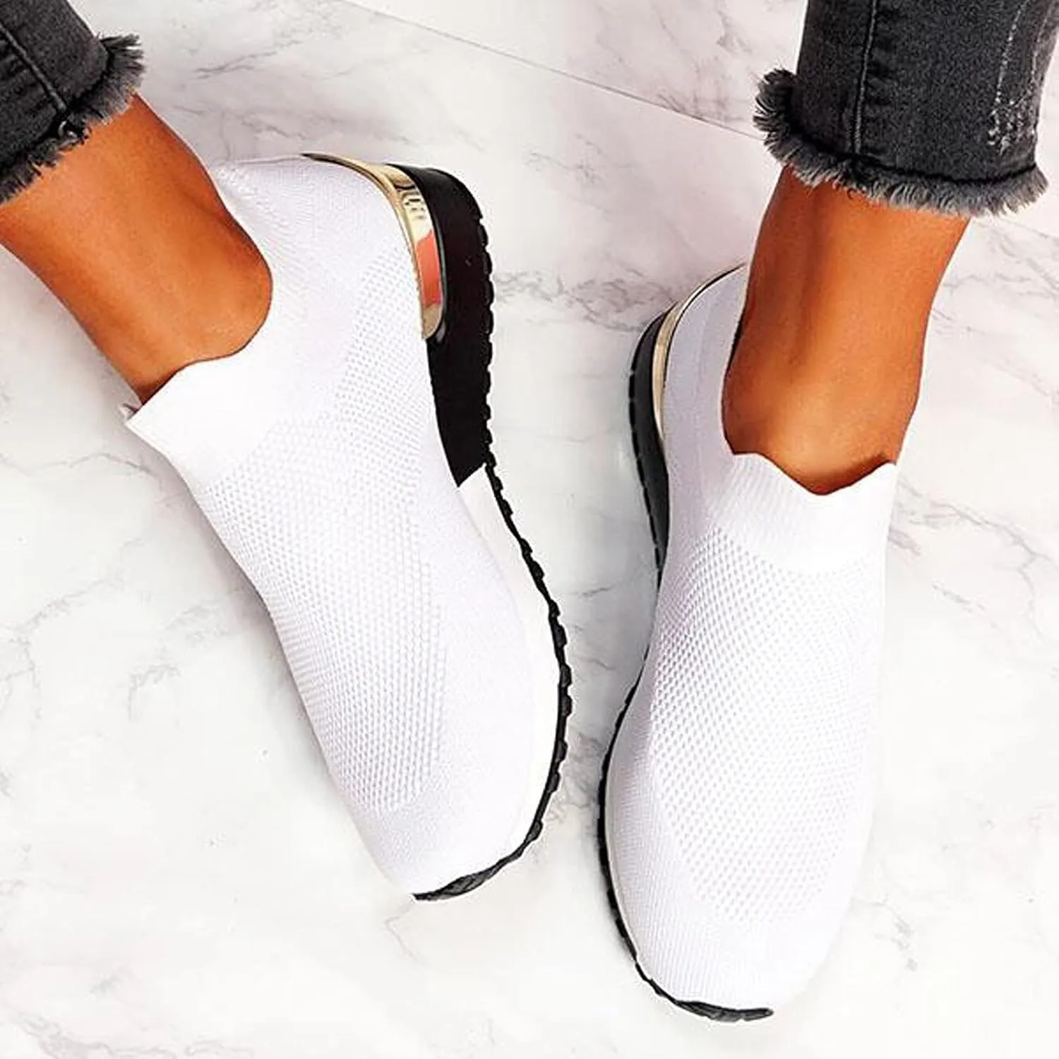 Women Sneakers Size 10 Slip On Sneakers Non Slip Work Shoes for Women Black Tennis Shoes for Women Work Non Slip Womens Tennis Shoes 7.5 Lace Up Comfy Shoes for Women Dressy