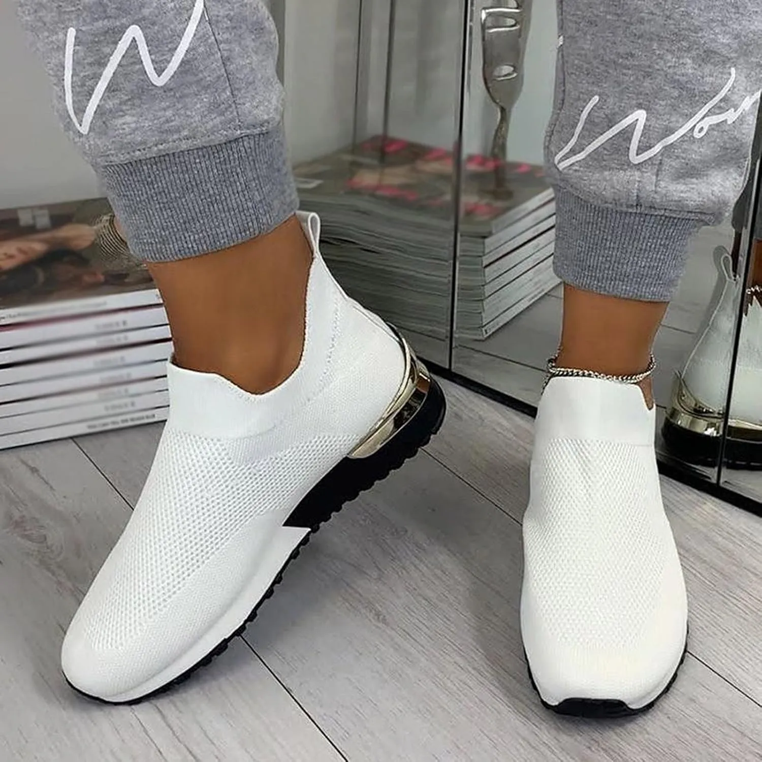 Women Sneakers Size 10 Slip On Sneakers Non Slip Work Shoes for Women Black Tennis Shoes for Women Work Non Slip Womens Tennis Shoes 7.5 Lace Up Comfy Shoes for Women Dressy