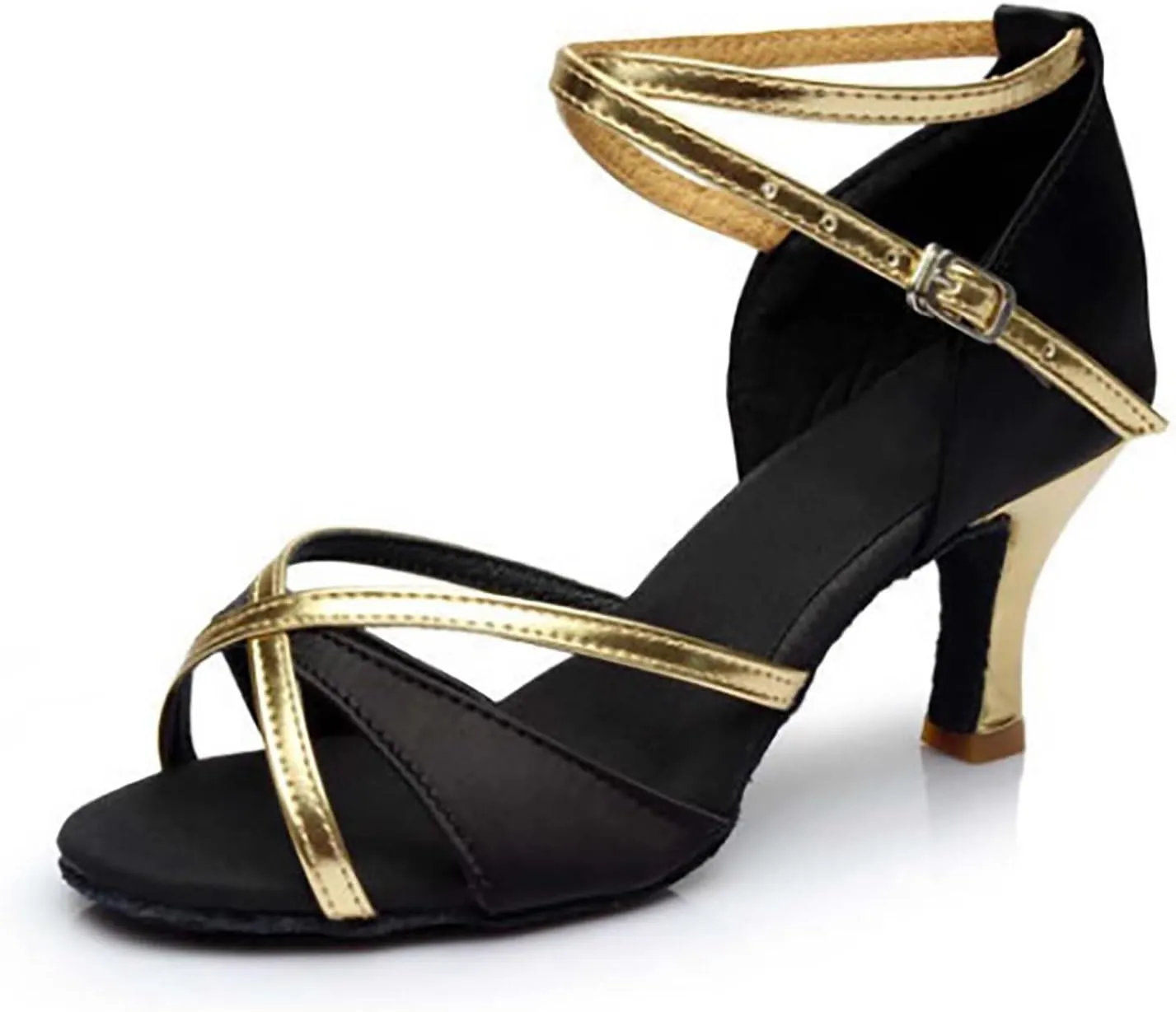 Women Strappy Heels Open Toe Square Toe Chunky Heel Ankle Strap Sandals Party Dress Shoes