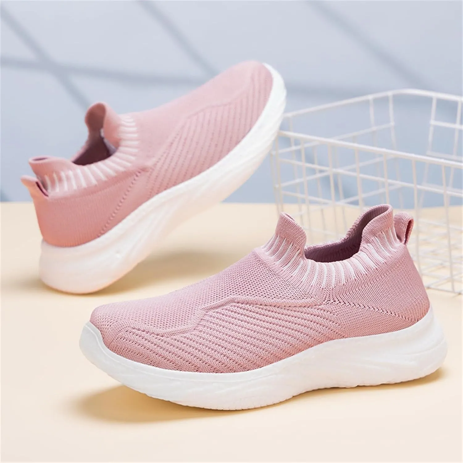 Women Woven Comfy Orthopedic Walking Shoes, Non-Slip Sneakers with Arch Support 2025 New Women's Breathable Slip On Arch Support