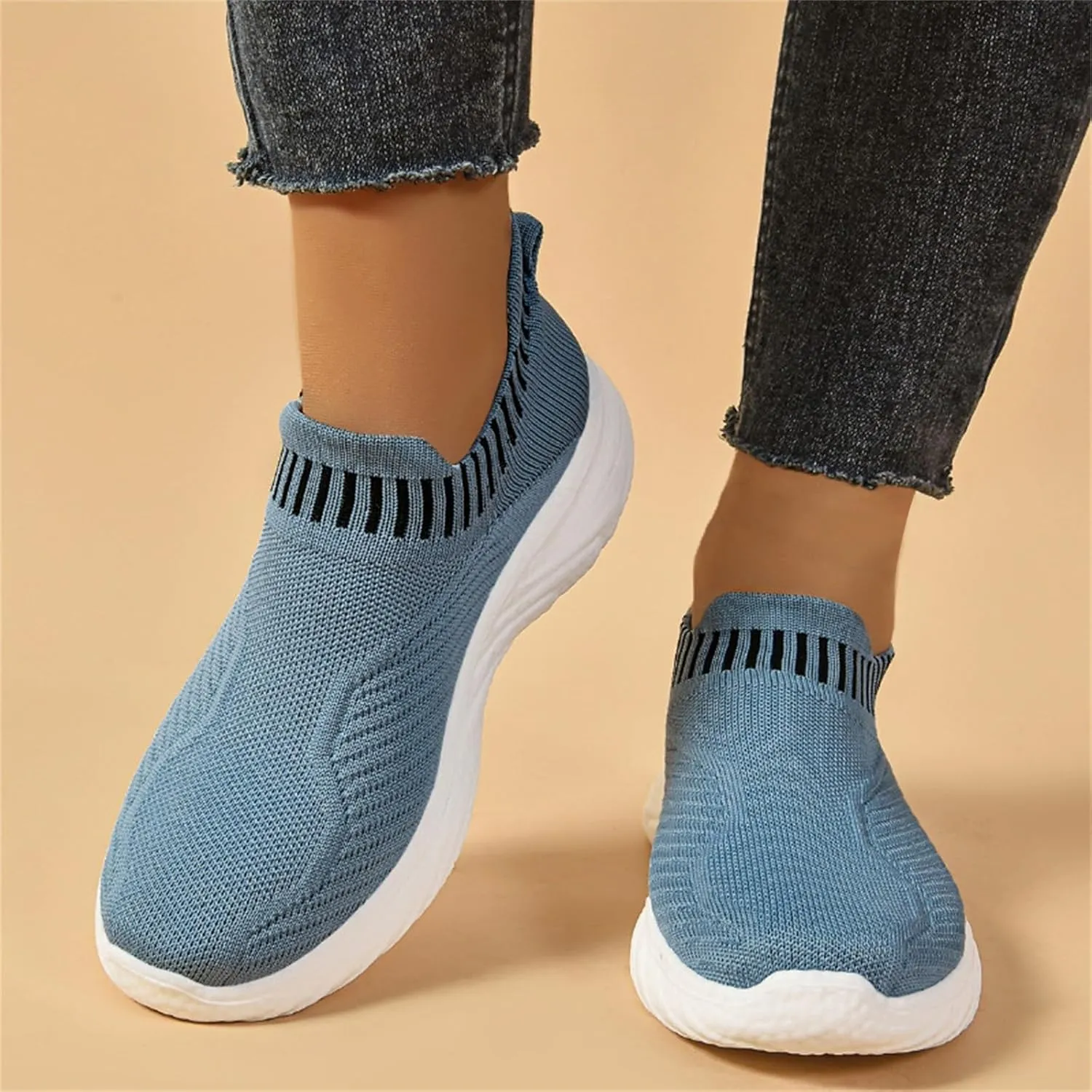 Women Woven Comfy Orthopedic Walking Shoes, Non-Slip Sneakers with Arch Support 2025 New Women's Breathable Slip On Arch Support
