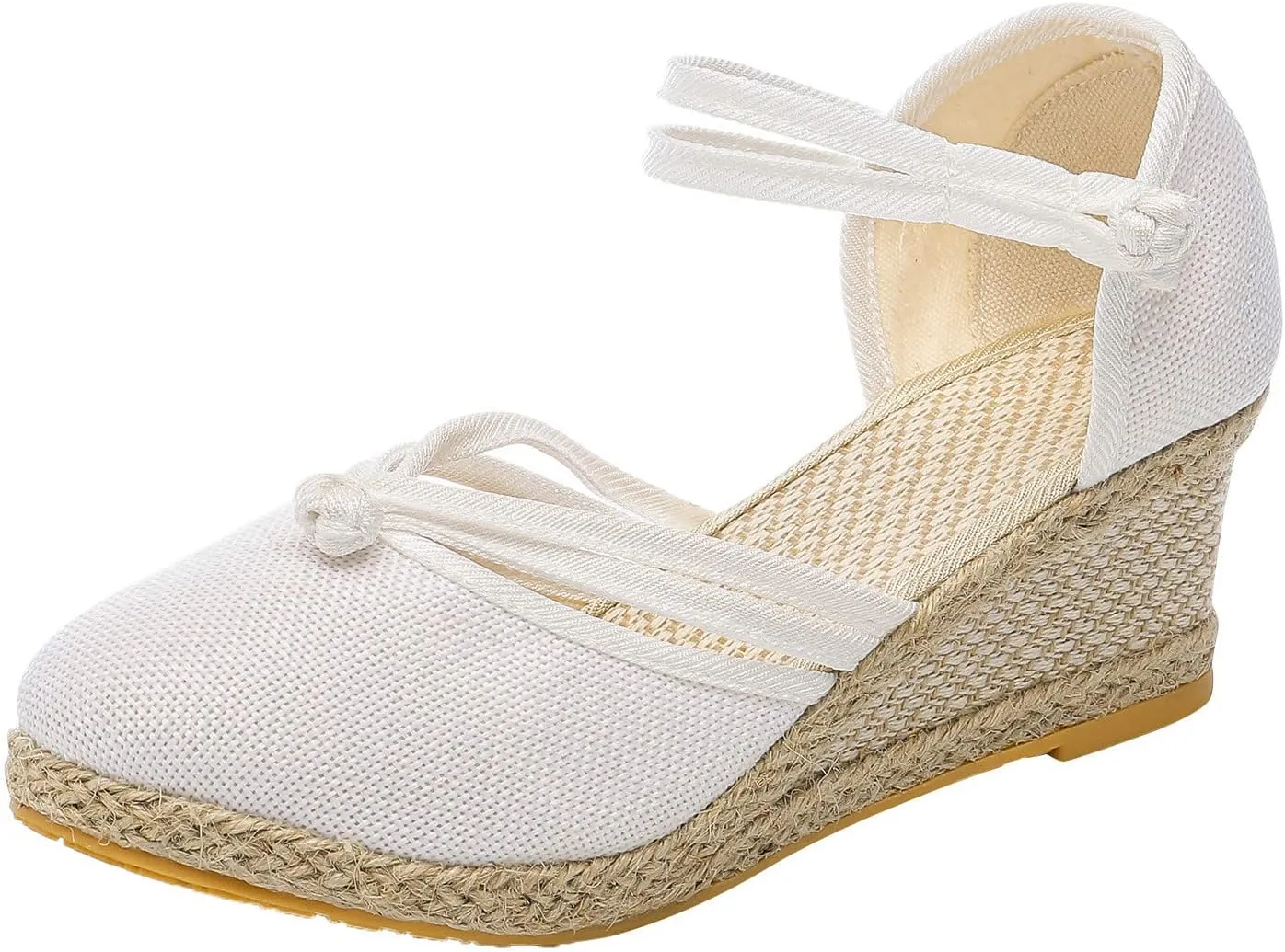 Women's Ankle Strap Closed Toe Espadrille Wedge Sandals Platform Straps Sandals for Women Casual Summer Comfortable Breathable Low Heel Walking Shoes