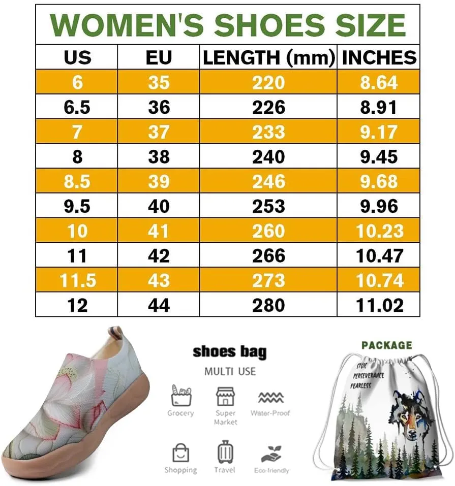 Women's Art Travel Sneakers Colorful Comfortable Slip On Shoes Casual Floral Stylish Everyday Loafers
