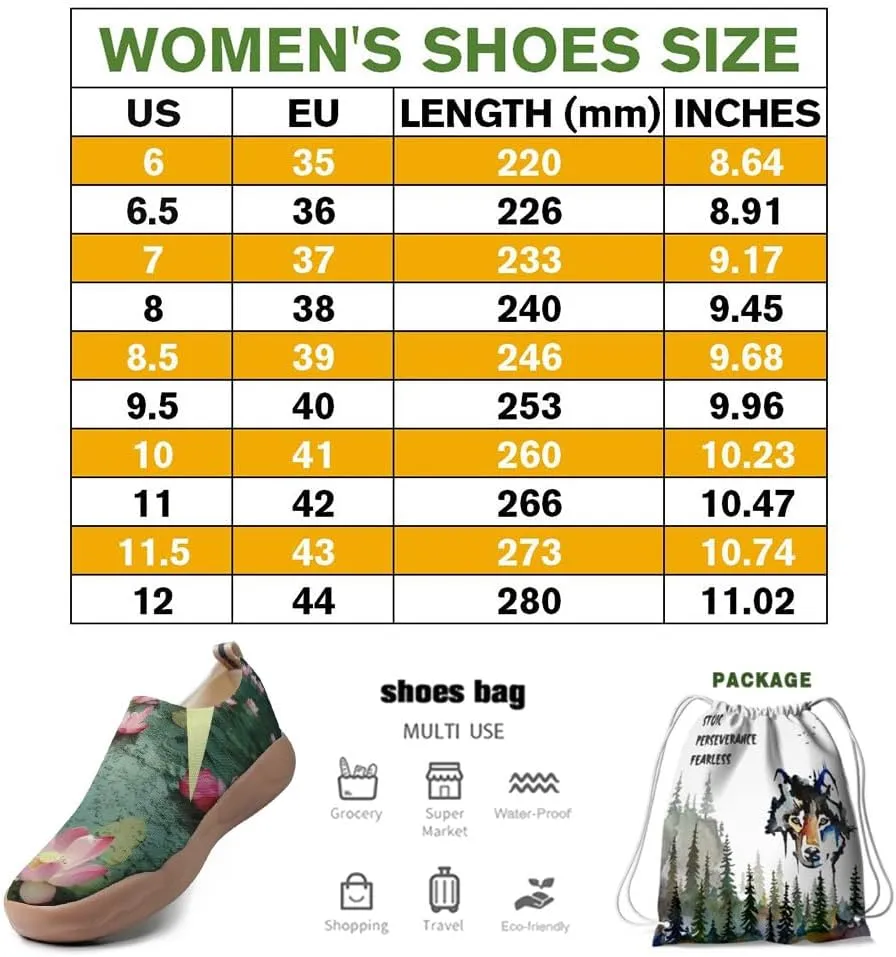 Women's Art Travel Sneakers Colorful Comfortable Slip On Shoes Casual Floral Stylish Everyday Loafers