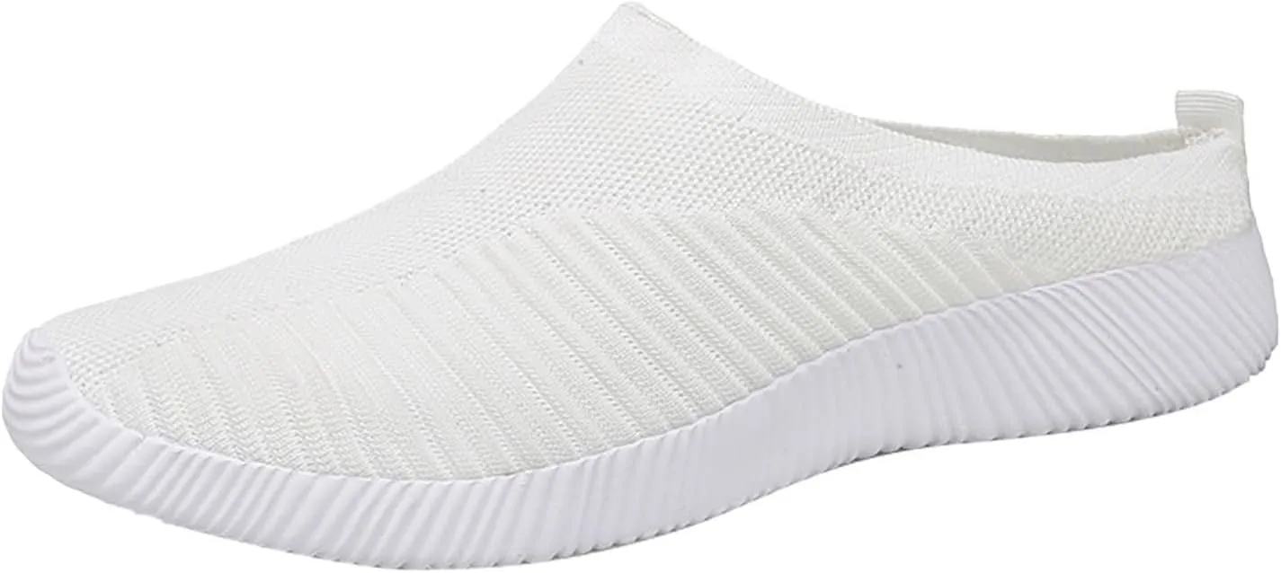 Women's Backless Slip on Mesh Sneakers Shoes Running Shoes for Women High Top White Casual Shoes White Sneakers White Tennis Shoe Loafers Shoe