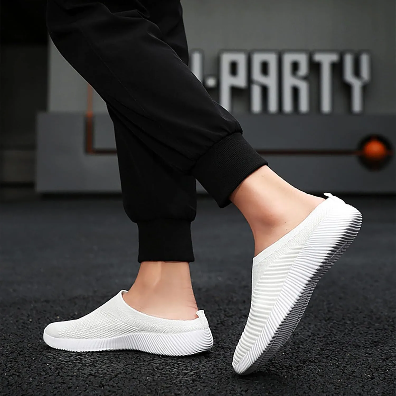 Women's Backless Slip on Mesh Sneakers Shoes Running Shoes for Women High Top White Casual Shoes White Sneakers White Tennis Shoe Loafers Shoe