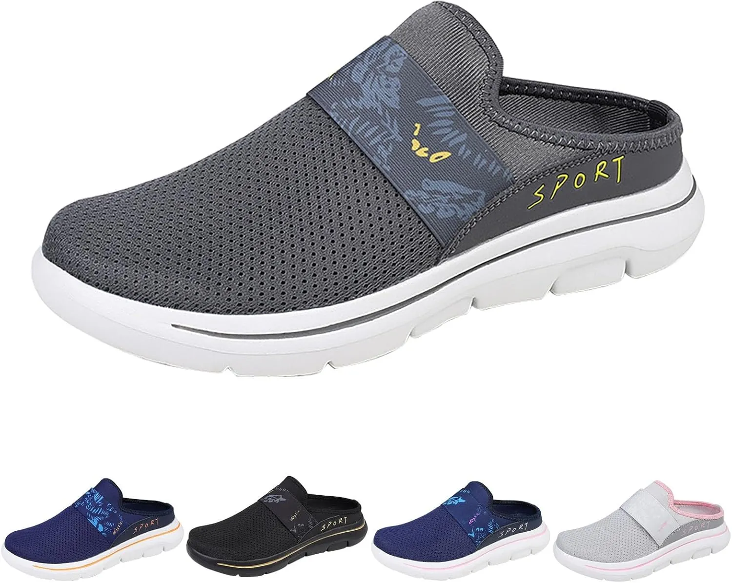 Women's Backless Slip on Mesh Sneakers Shoes Womens Running Shoes Casual Business Casual Shoes Black Platform Sneaker Red Tennis Shoe White Loafers
